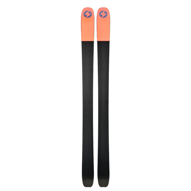 Bottom view of a pair of blue Blizzard Zero G 105 backcountry skis