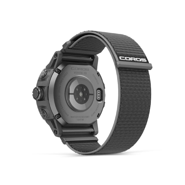 Back view of black COROS VERTIX 2S GPS watch