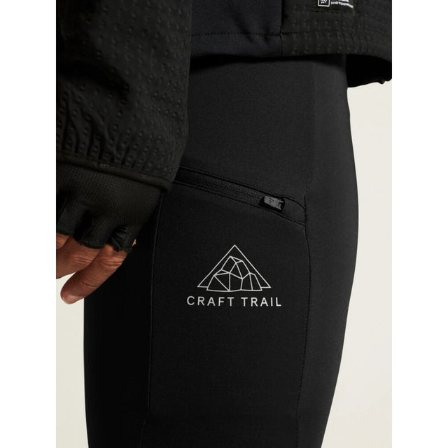 Craft Pro Trail Tights 2 Zipper detail in black colour
