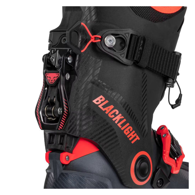 Back detail of women's red/coral Blacklight ski boot
