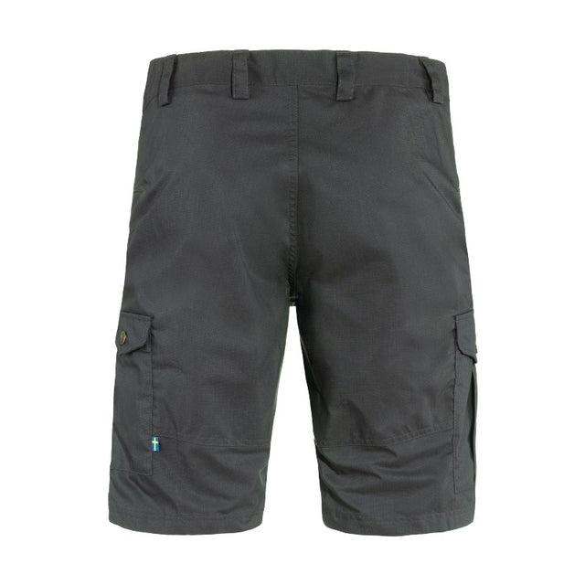 Back view of men's dark grey fjallraven vidda pro lite shorts
