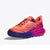 Inner side view of women's wide Hoka Speedgoat 5 trail running shoe in fuchsia/camellia colour