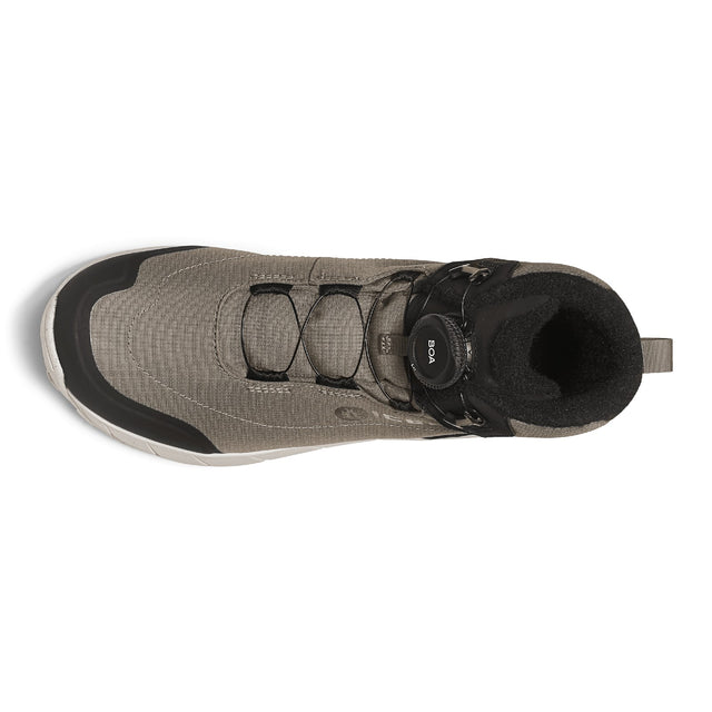 Top view of a taupe/black Icebug Alne studded winter boot