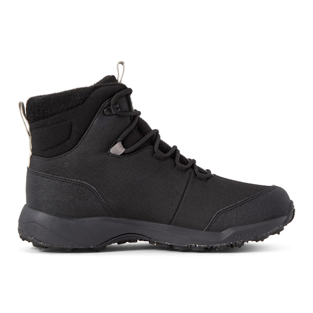 Inner side view of a black Icebug Pace 4 studded winter boot