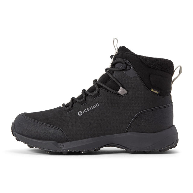 Side view of a black Icebug Pace 4 studded winter boot