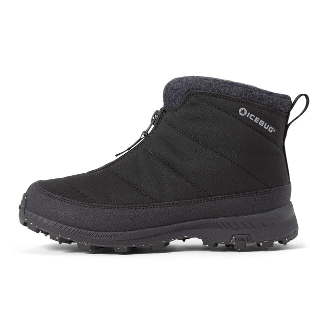 Side view of women's black Icebug Sala winter studded boot