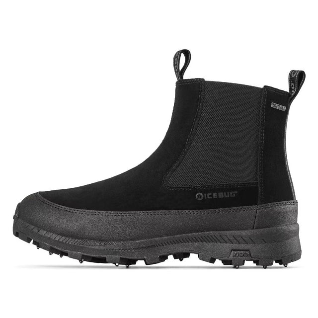 Side view of men's Icebug Boda studded chelsea boot in black