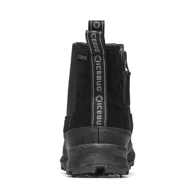 Heel view of men's Icebug Boda studded chelsea boot in black