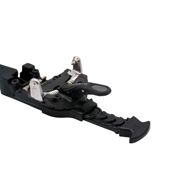 Toe piece detail of an InWild SIMPLL telemark ski binding