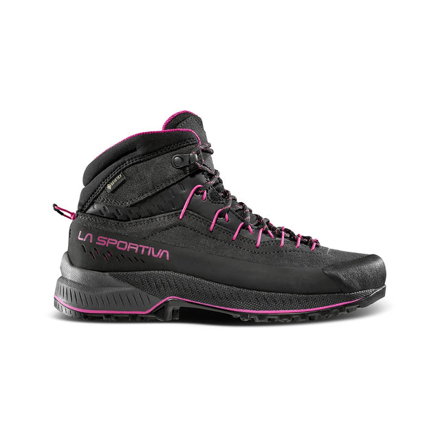 Side view of women's black/pink La Sportiva TX4 EVO hiking boot