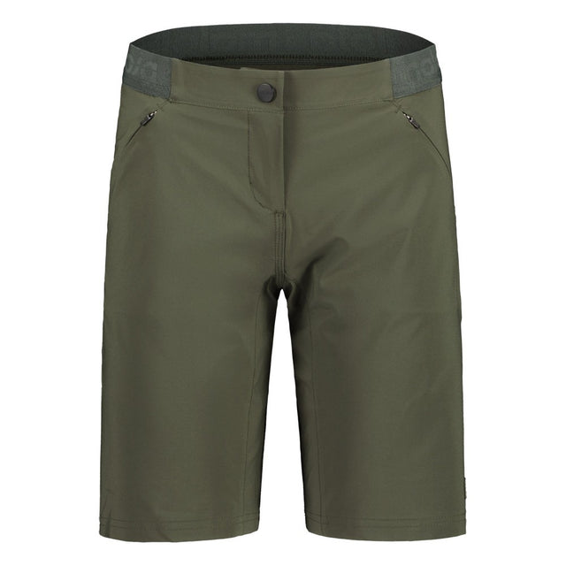 Front view of women's maloja AnemonaM bike shorts in aspen woods colour