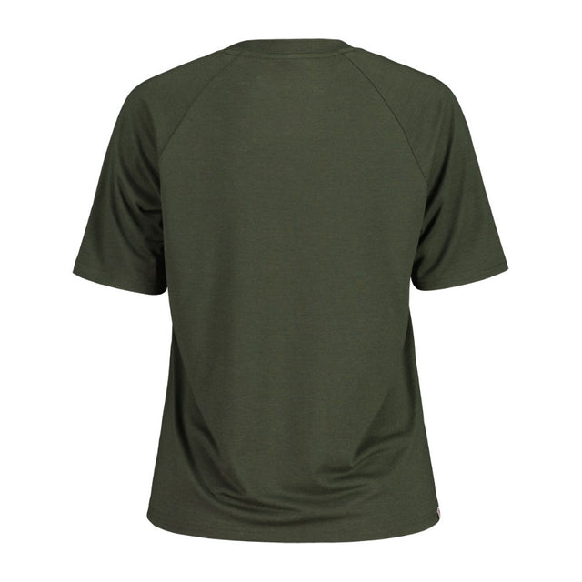 Back view of women's maloja DambelM. Tee in alpine woods colour