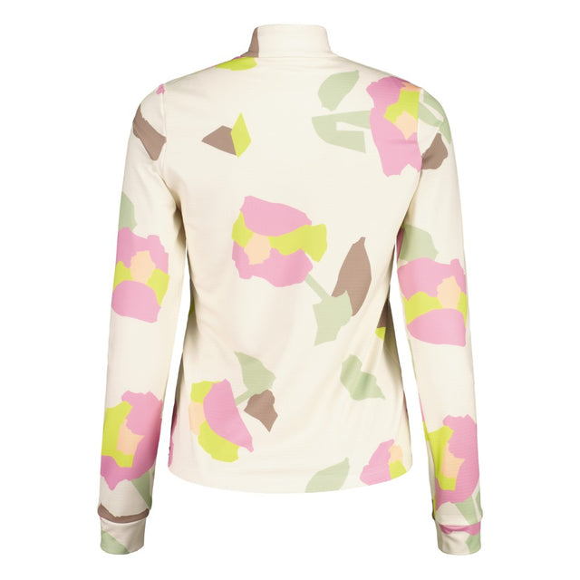 Back view of women's white/floral maloja SawangM. long sleeve