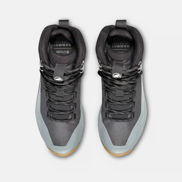Top view of women's black/platinum Mammut Ducan III High GORE-TEX hiking boots