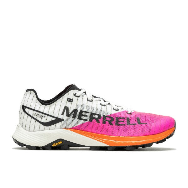 Side view of men's Merrell MTL Long Sky 2 Matryx trial running shoe in white/multi