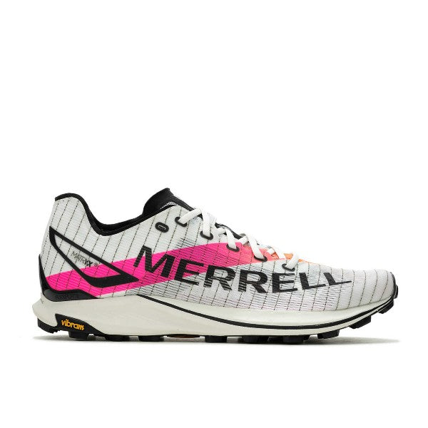 Side view of men`s Merrell MTL Skyfire 2 Matryx trail running shoe in white/multi
