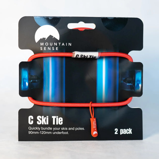 Mountain Sense C Ski Ties with packaging, front