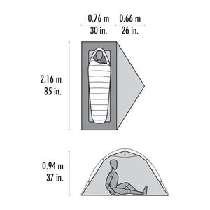 Floorplan of MSR Hubba Hubba 1-person tent