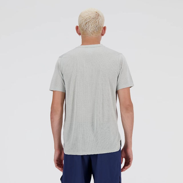 Back view of men's grey New Balance Athletics t-shirt