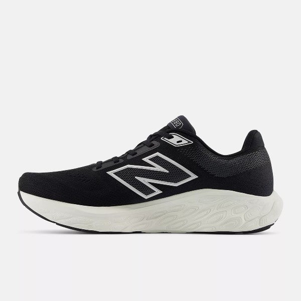 Inner side view of men's New Balance Fresh Foam X 880v14 running shoe in black/sea salt