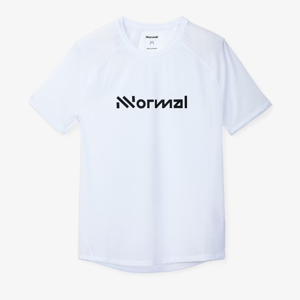 Women's white NNormal Race T-Shirt with bold logo