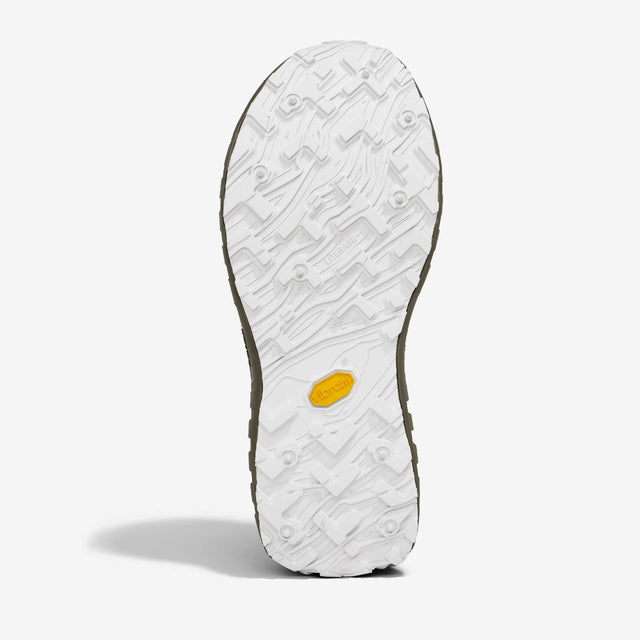 Sole of teal ('horizon') norda 001a trail running shoe