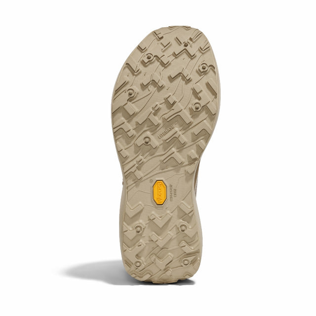 Sole of beige/black norda 055 trail running shoe