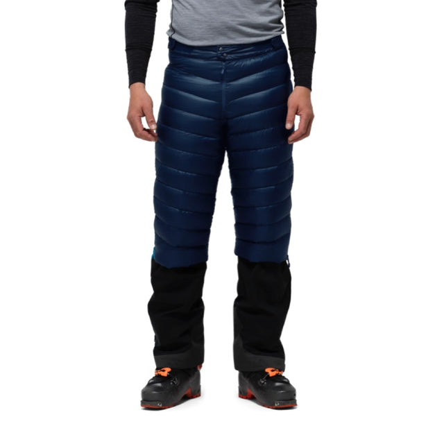 Front on-model view of men's indigo norrona lyngen down850 knickers