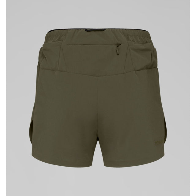 Back view of women's norrona senja flex1 shorts in Olive colour