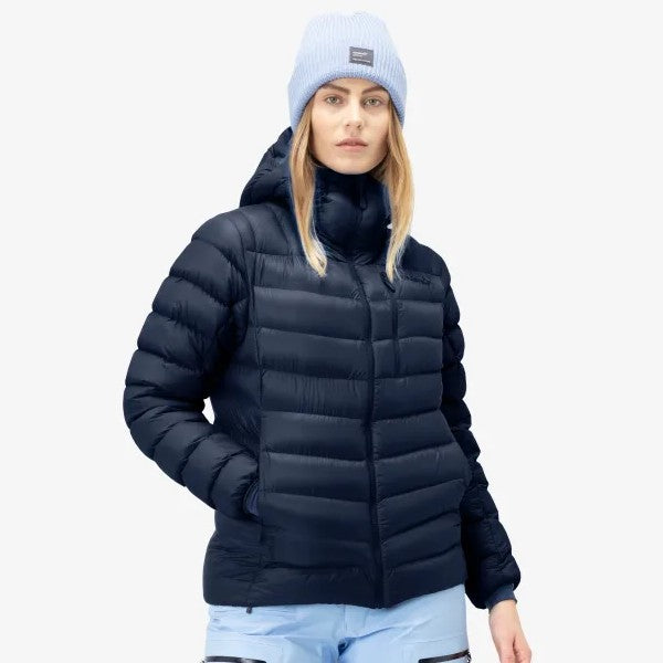 Women's Norrona lyngen down850 Hood indigo night blue