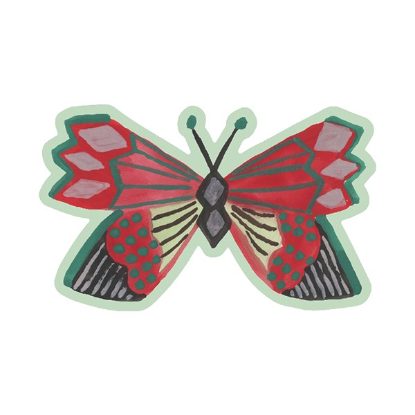 noso red and green butterfly repair patch