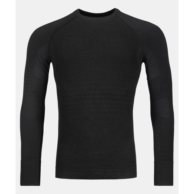 Front view of men's black Ortovox 230 competition long sleeve