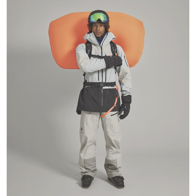 Model wearing Ortovox Avabag litric tour 30 avalanche pack
