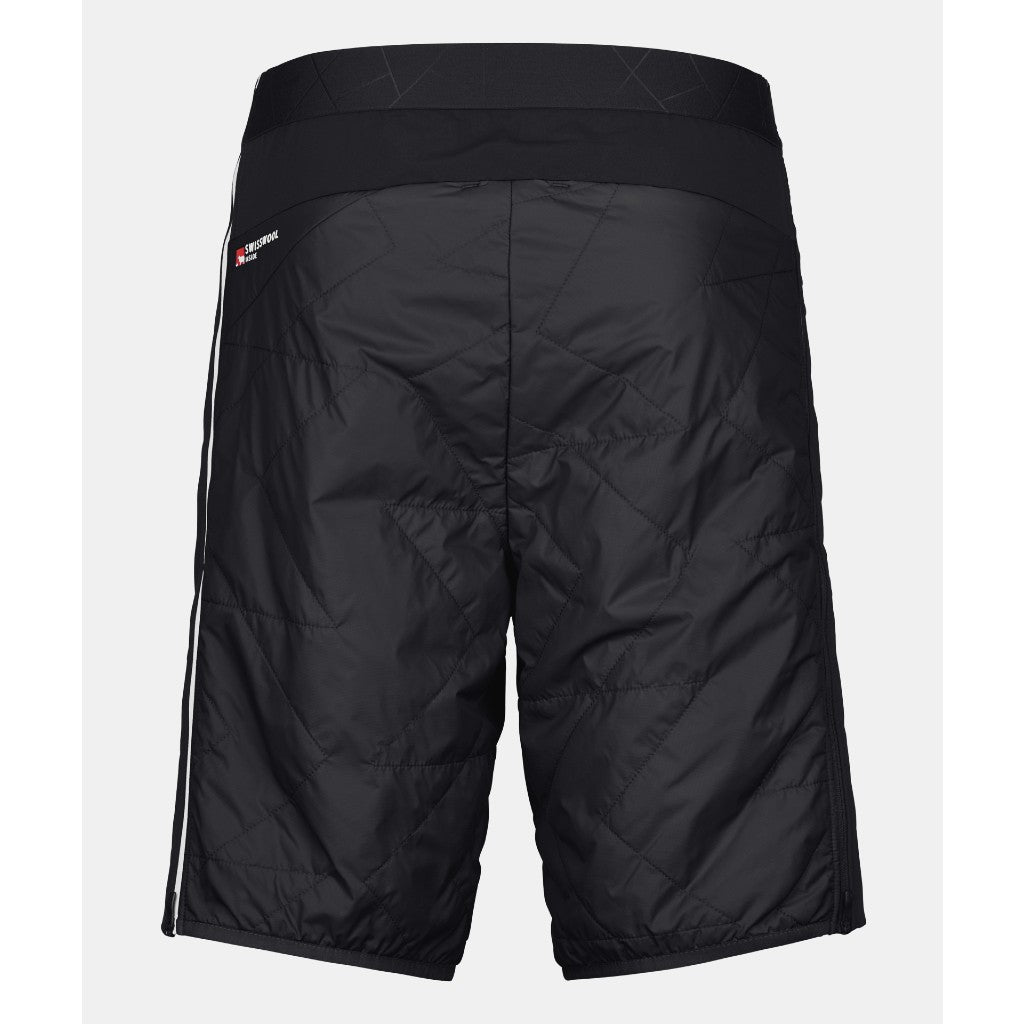 Back view of men's black Ortovox Piz Boe insulated shorts