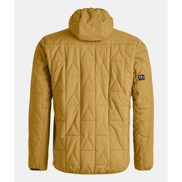 Back view of men's yellow Ortovox ravine metawool 90 jacket