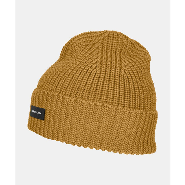Ortovox rib beanie in wild cumin colour