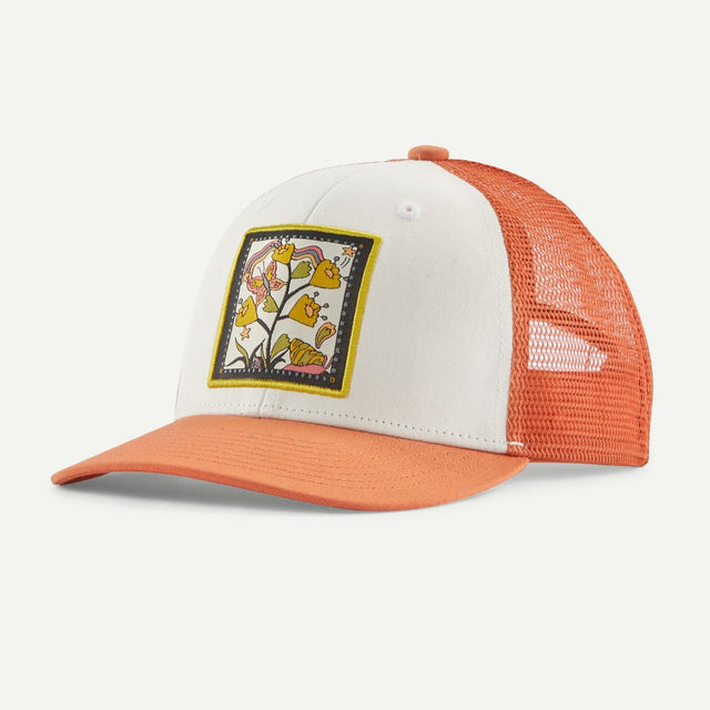 Patagonia kids' trucker hat, butterfly bows pattern