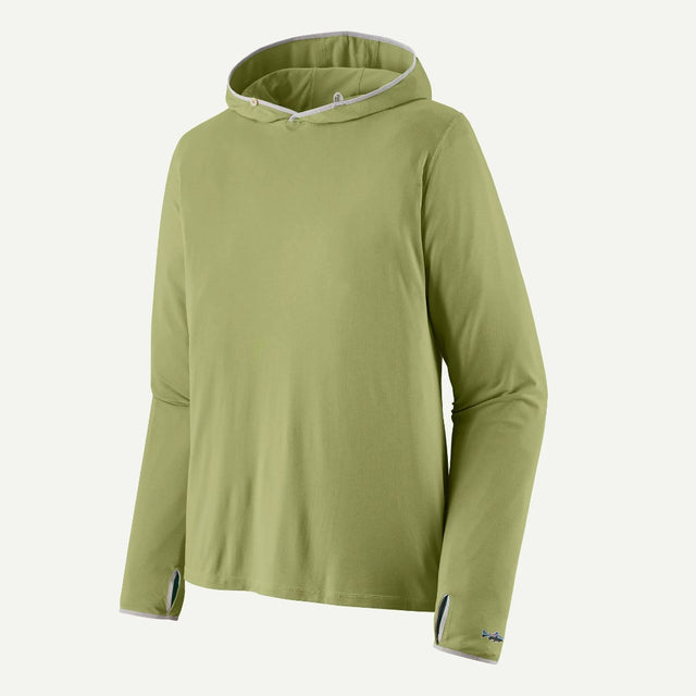 Men's patagonia Tropic Comfort Sun Hoody in buckhorn green colour