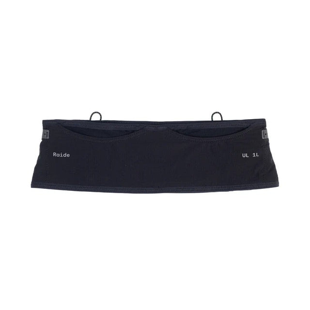 Front view of black Raide running belt