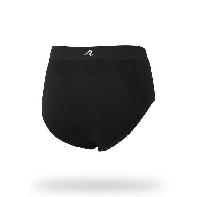 Back view of women's teal runderwear running briefs
