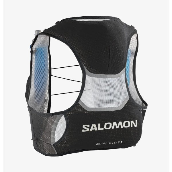 Back view of Salomon S/Lab Pulsar running vest in black/white