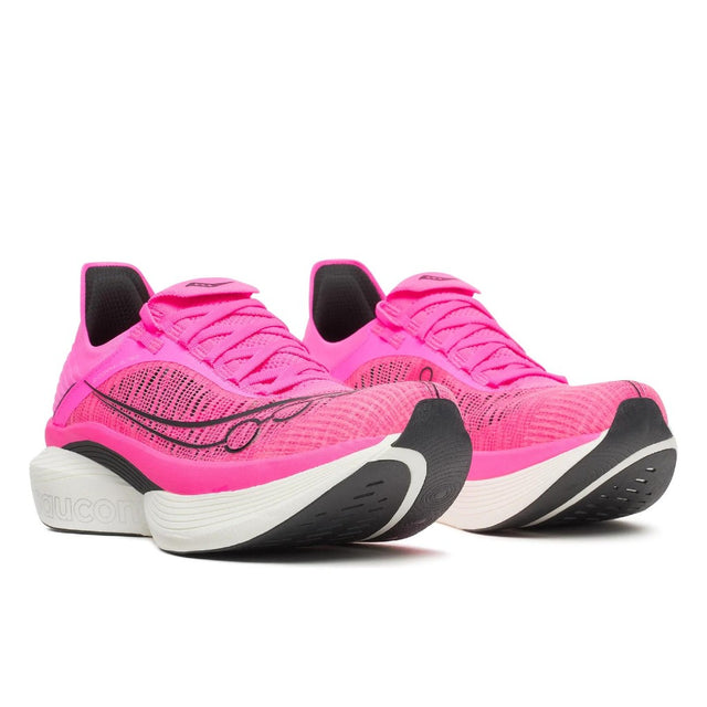 Pair of women's pink Saucony Endorphin Elite 2 running shoe