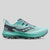 Side view of saucony peregrine 14 shoe in mint/shadow colour