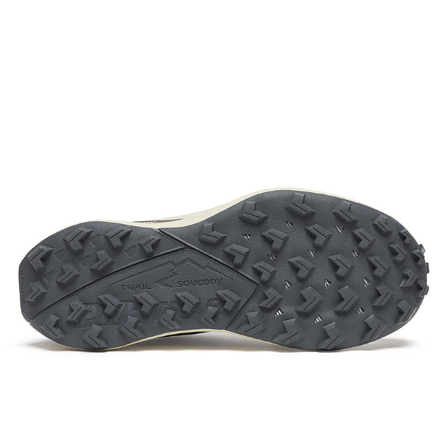 Sole of women's Saucony peregrine 15 running shoe in black