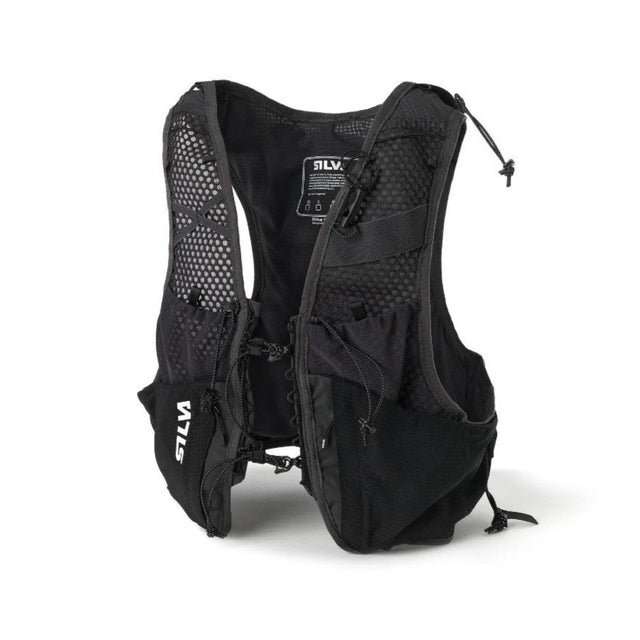 Front view of black Silva Strive 10 running vest