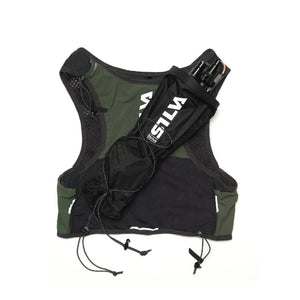 Silva Strive quiver pole bag attached to the Silva Strive running vest