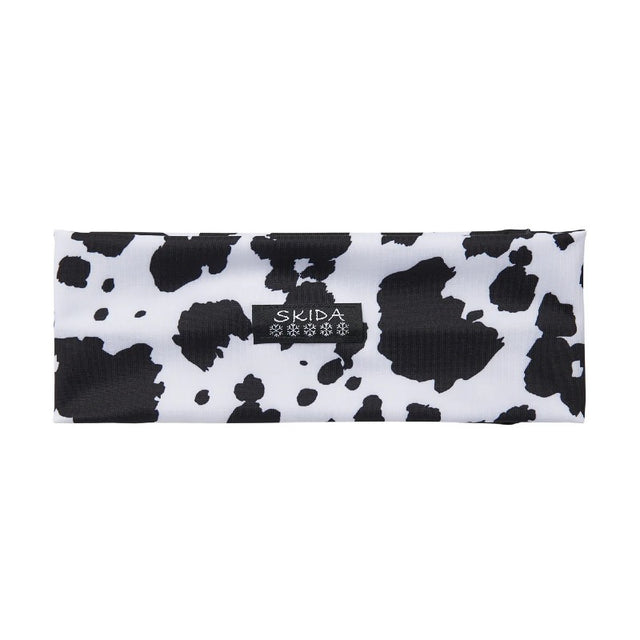 skida running/nordic headband with cow print
