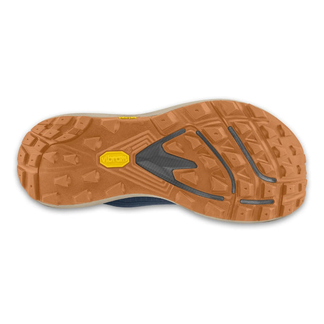 Sole of men's navy Topo Athletic Terraventure 5 trail running shoe