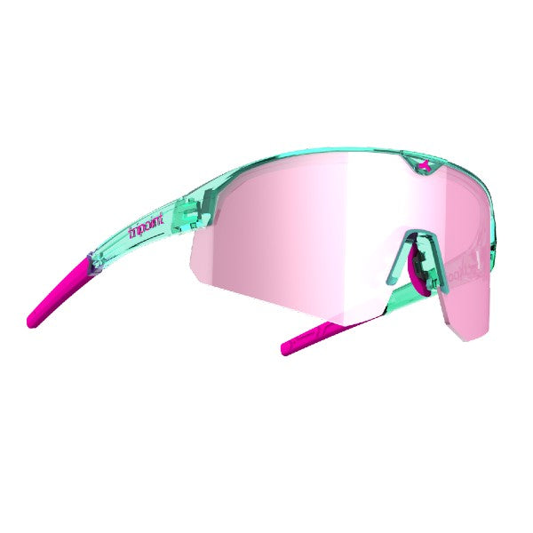 Tripoint Lake Victoria Sunglasses Turquoise Frame Pink Lens Front Angle