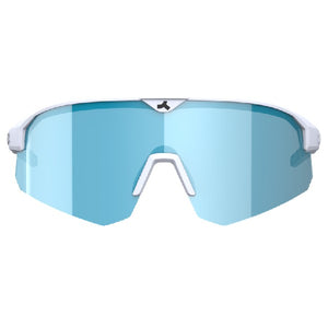 Tripoint Lake Victoria Small Sunglasses, White Frame, Smoke Blue Lens Front